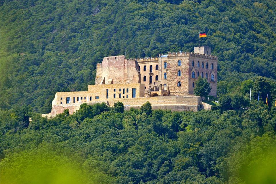 Das Hambacher Schloss über Neustadt an der Weinstraße gilt als eine Wiege der Demokratie. (Archivbild)Uwe Anspach/dpa