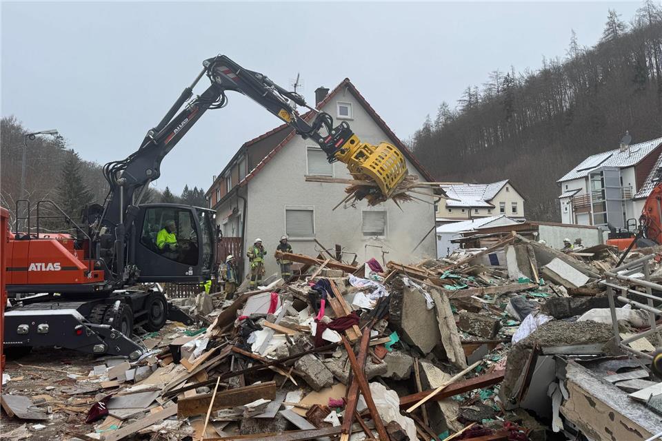 Das Haus wurde bei der Suche nach den Opfern weitgehend abgetragen.Holger Much/Stadtverwaltung Albstadt/dpa