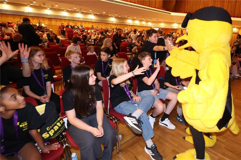 Das Kindermedienfestival „Goldener Spatz“ wurde am Sonntag in Gera eröffnet. Bodo Schackow/dpa