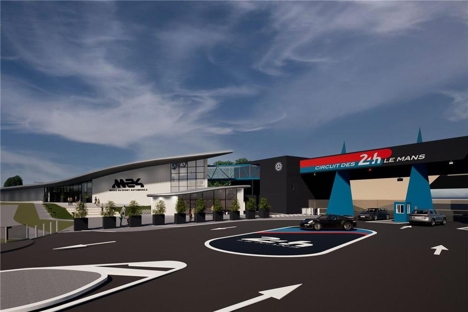 Das „M24 – Musée du Sport Automobile“ steht direkt an der Rennstrecke im Süden der Stadt. Dieses Bild zeigt einen Entwurf, wie es nach dem Umbau aussehen soll.3D - MACO/dpa-tmn