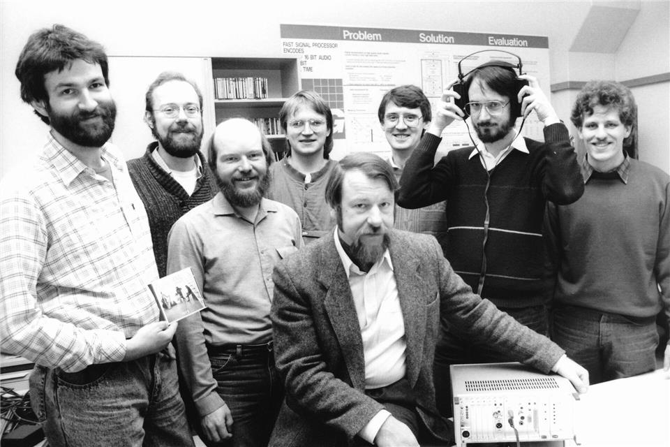 Das MP3-Team aus Erlangen (1987). Kurt Fuchs/Fraunhofer IIS/dpa