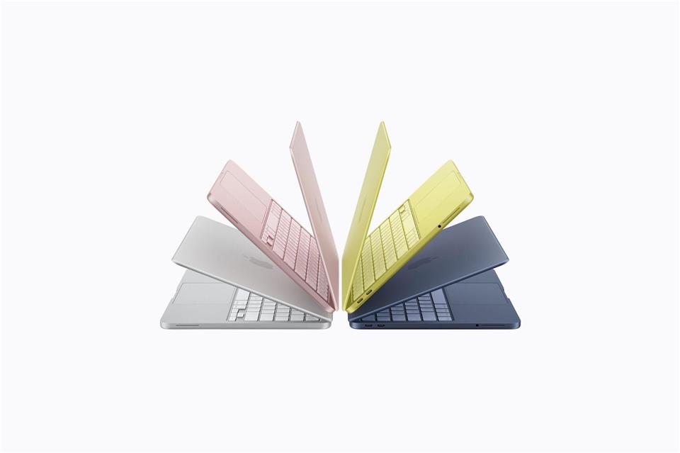 Das MacBook Neo gibt es in den Farben „Zitrus“, Rosa, „Indigo“ (Dunkelblau) und Silber.Apple Inc./dpa-tmn