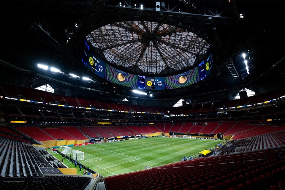 Das Mercedes-Benz Stadium in Atlanta ist voll klimatisiert. (Archivbild)Sven Hoppe/dpa