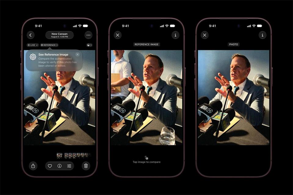 Das Referenzfoto, das das iPhone 18 Pro aufnehmen kann, ist eine Art unveränderbares digitales Negativ, dass die Authentizität von Bildern belegen kann.Apple Inc./dpa-tmn