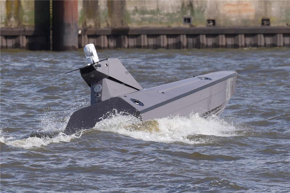 Das Rheinmetall-Drohnenboot ist 8,5 Meter lang. (Archivbild)Marcus Brandt/dpa