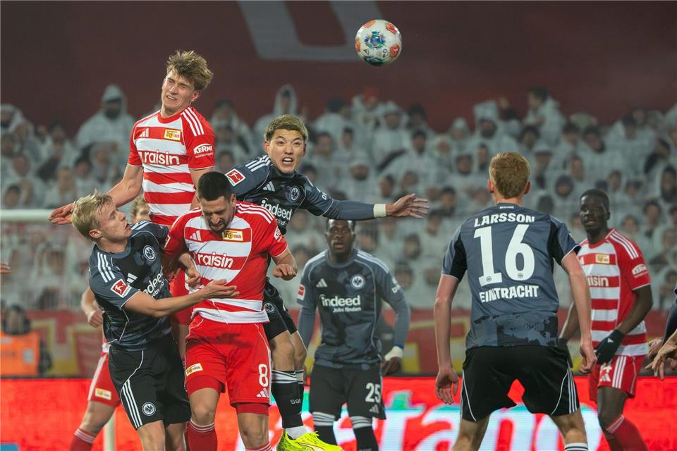 Das Spiel von Union Berlin gegen Eintracht Frankfurt war hart umkämpft.Soeren Stache/dpa