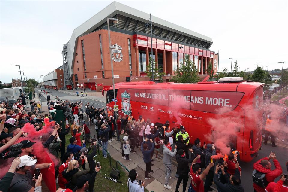 Das Stadion des FC Liverpool.  (Archivbild)Peter Byrne/PA Wire/dpa