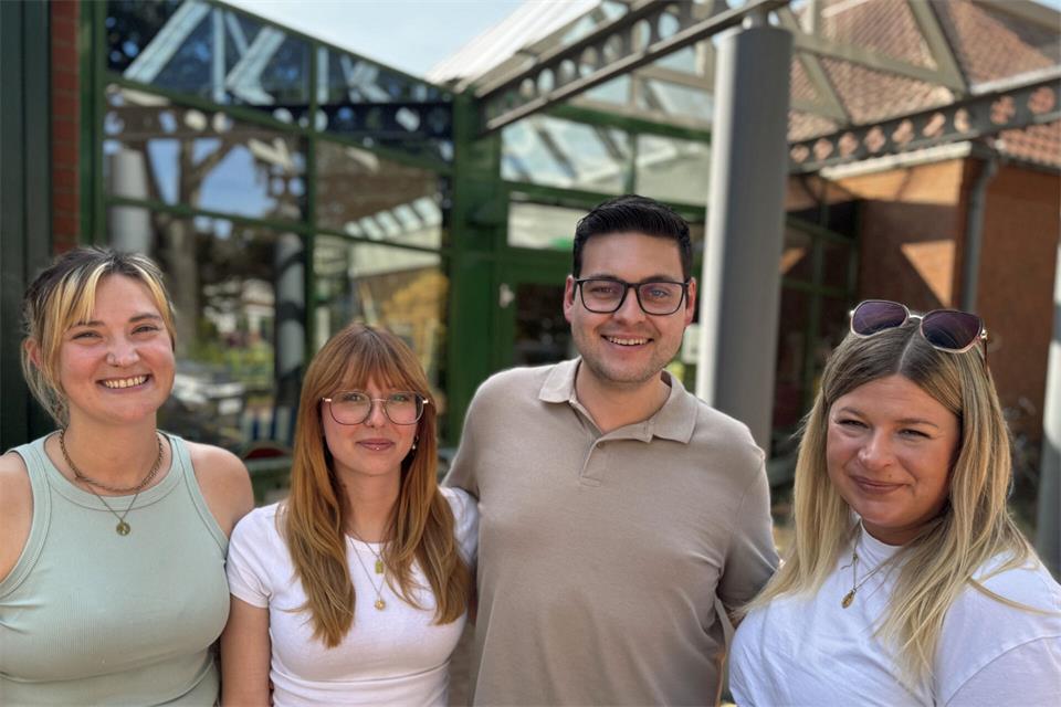 Das Team der Raesfelder Jugendarbeit (v. l.): Janina Schuchardt, Jana Habermehl, Timo Stuhrmann und Anna Bublitz.