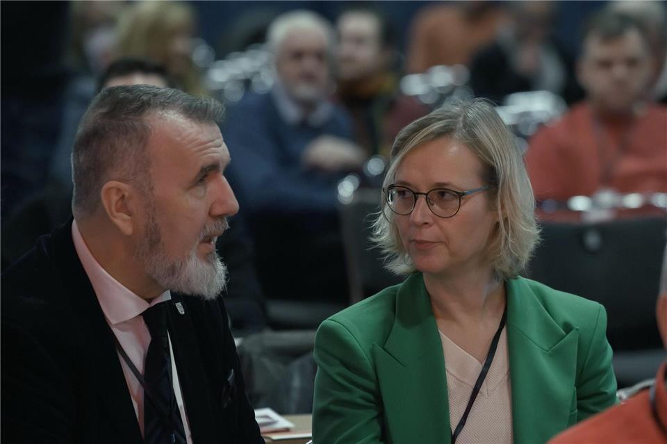 Das Thüringer BSW hatte auf dem Bundesparteitag in Magdeburg einen schweren Stand.Klaus-Dietmar Gabbert/dpa