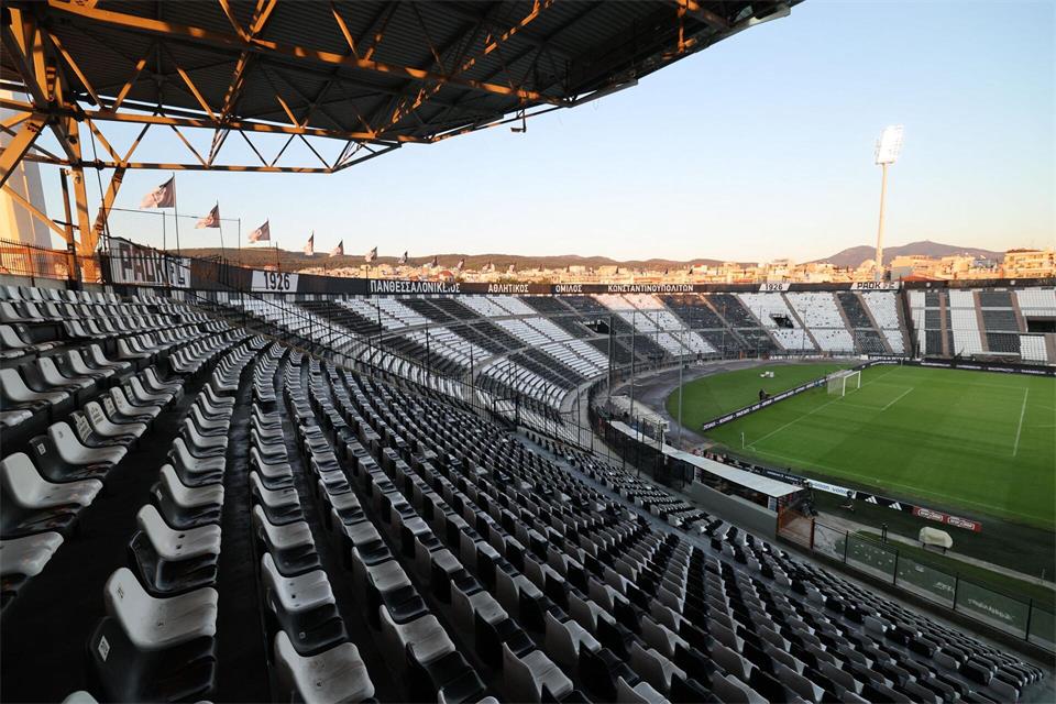 Das Toumba Stadion des Vereins PAOK Saloniki wird gegen Deutschland ausverlauft sein. Christian Charisius/dpa