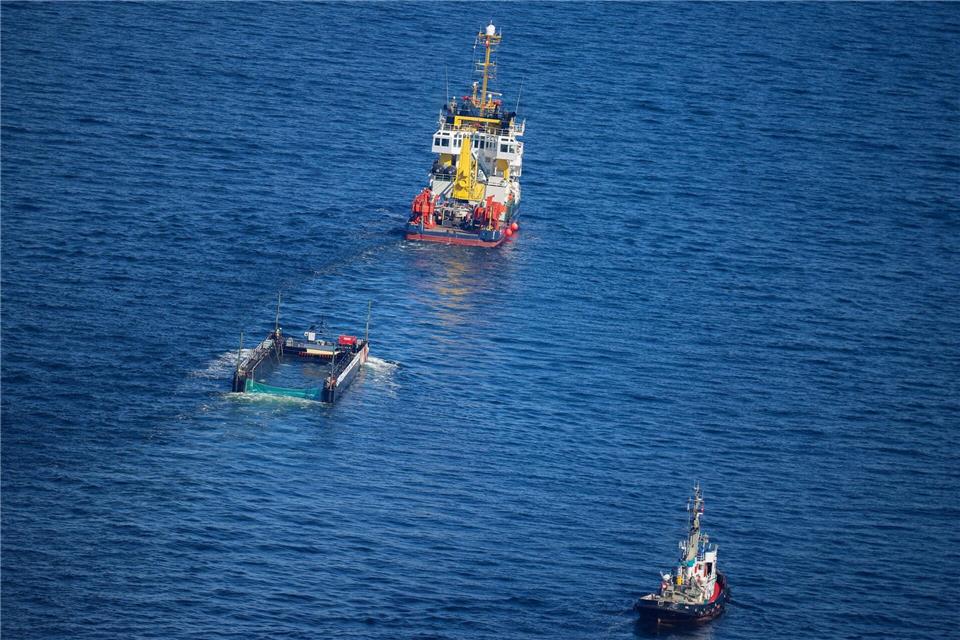 Das Transportschiff hat die Nordsee noch nicht erreicht.Christoph Reichwein/dpa