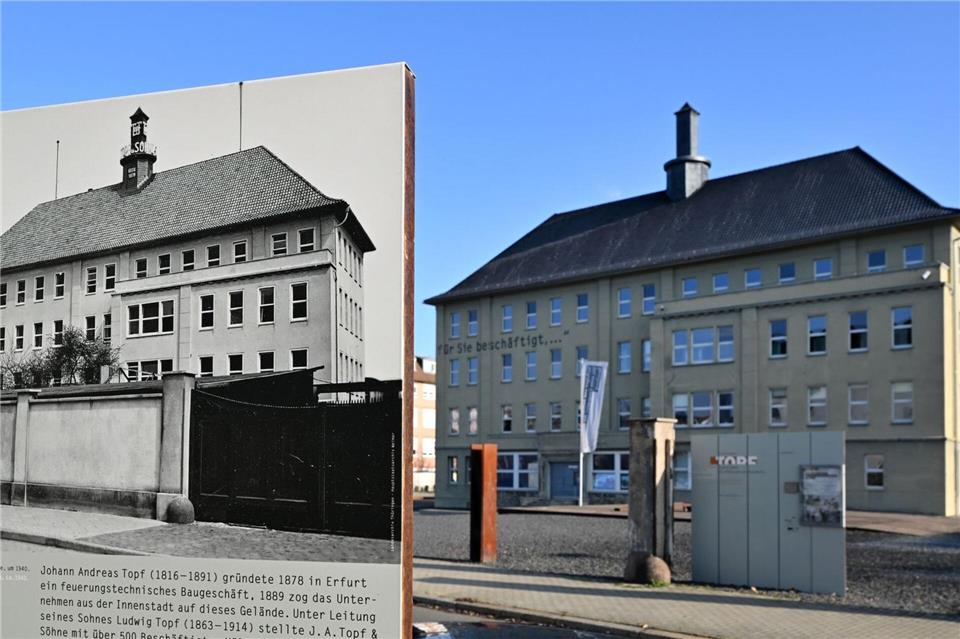 Das Unternehmen Topf & Söhne konstruierte die Verbrennungsöfen für das NS-Vernichtungslager Auschwitz. Am einstigen Firmensitz in Erfurt befindet sich eine Erinnerungsstätte. Martin Schutt/dpa
