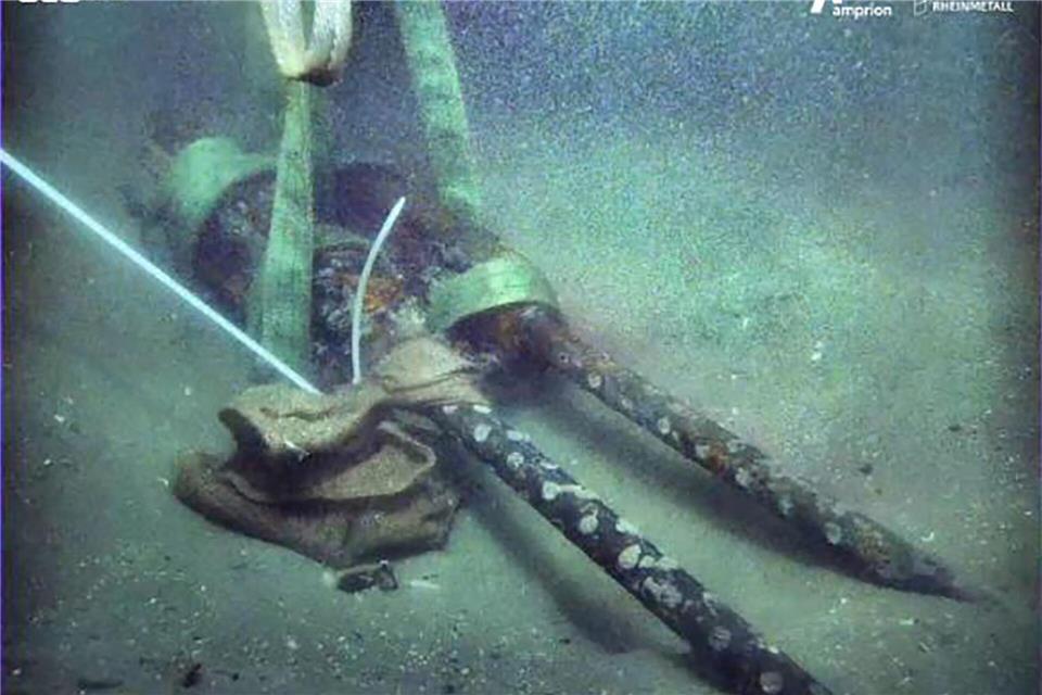 Das Wrack wurde bei Sondierungsarbeiten am Nordseegrund gefunden. -/Rheinmetall/dpa