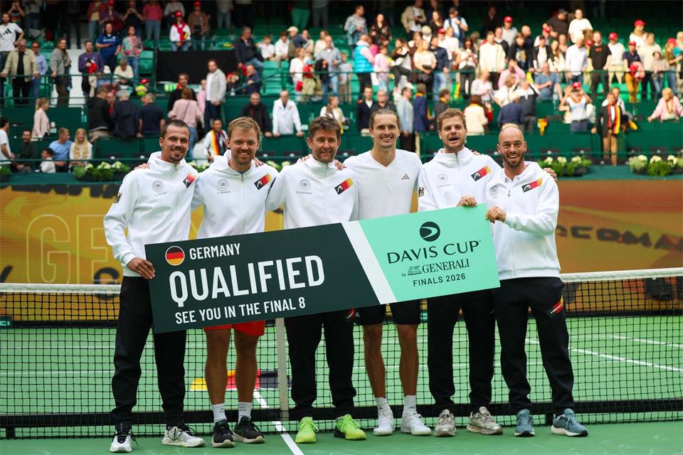 Das deutsche Davis-Cup-Team trifft im Viertelfinale auf Großbritannien.Christoph Reichwein/dpa