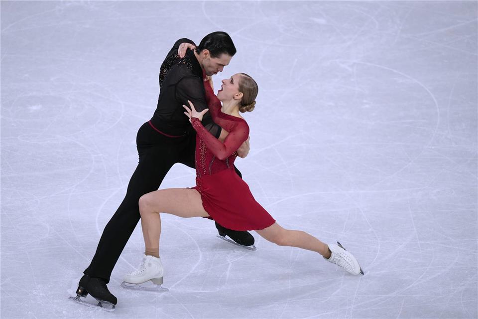 Das in Berlin trainierende Duo pulverisierte seine bisherige Kurzprogramm-Bestleistung.Stephanie Scarbrough/AP/dpa