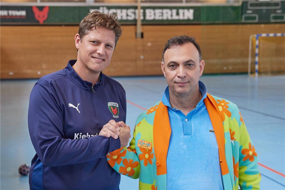 Das neue Füchse-Duo: Nicolej Krickau (l.) und Bob HanningJoerg Carstensen/dpa