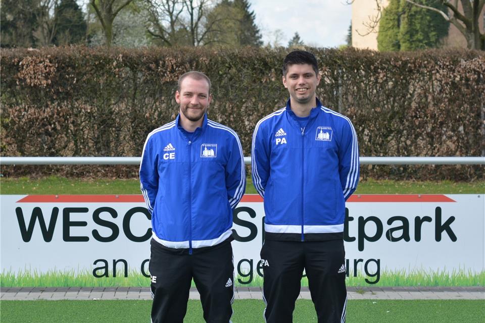 Das neue Trainer-Duo des A-Kreisligisten Westfalia Gemen II: Paolo Alduk (rechts) und Chris Emmerich.