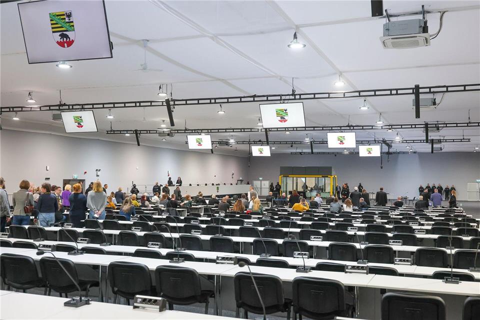 Das temporäre Gerichtsgebäude des Landgerichtes Magdeburg.Jan Woitas/dpa