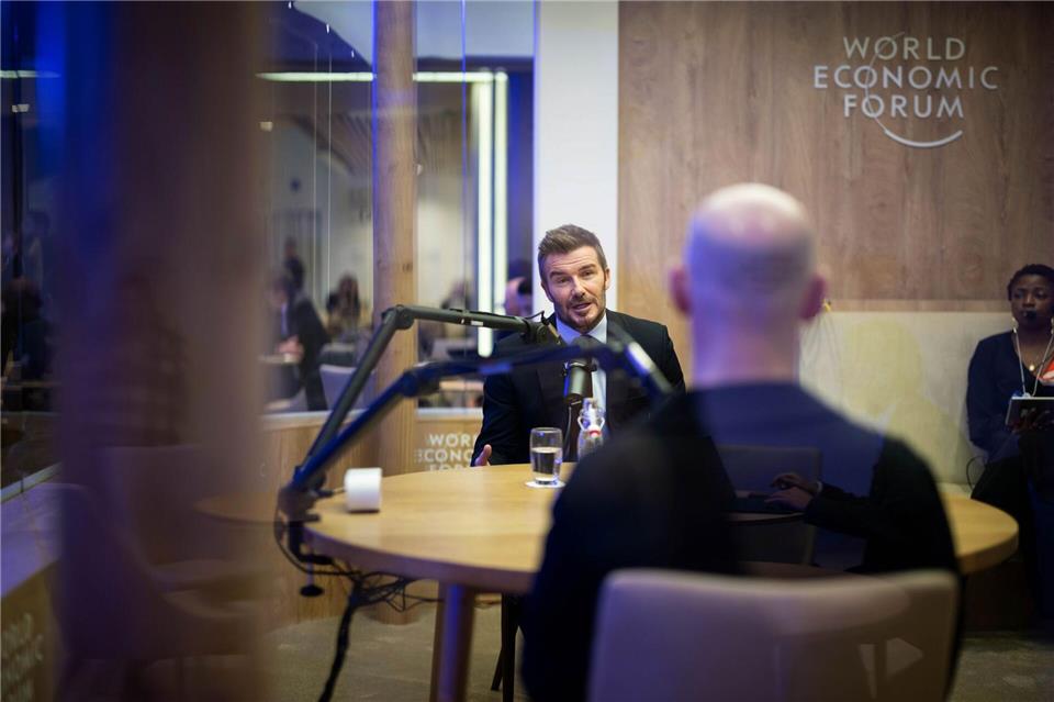 David Beckham ist derzeit beim Weltwirtschaftsforum in Davos. Gian Ehrenzeller/KEYSTONE/dpa