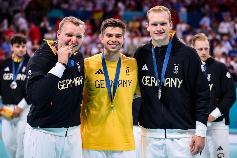 Debütierten unter Gislason: Justus Fischer, Renars Uscins und David Späth (v.l.n.r.)Tom Weller/dpa