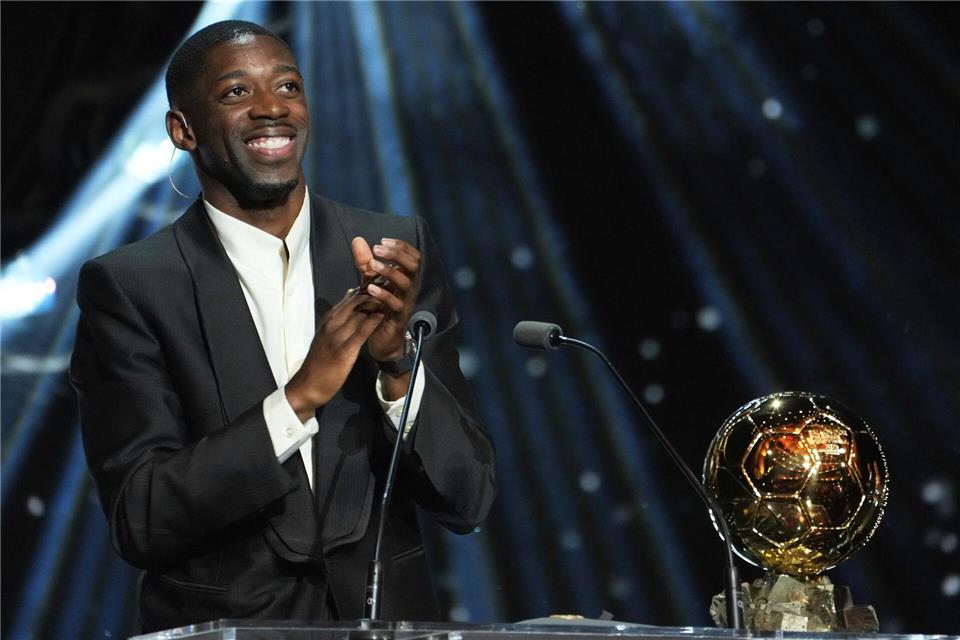 Ballon-d’Or-Gewinner Dembélé vor Comeback in Leverkusen Dembélé steht in der Reisegruppe. (Archivbild)Thibault Camus/AP/dpa