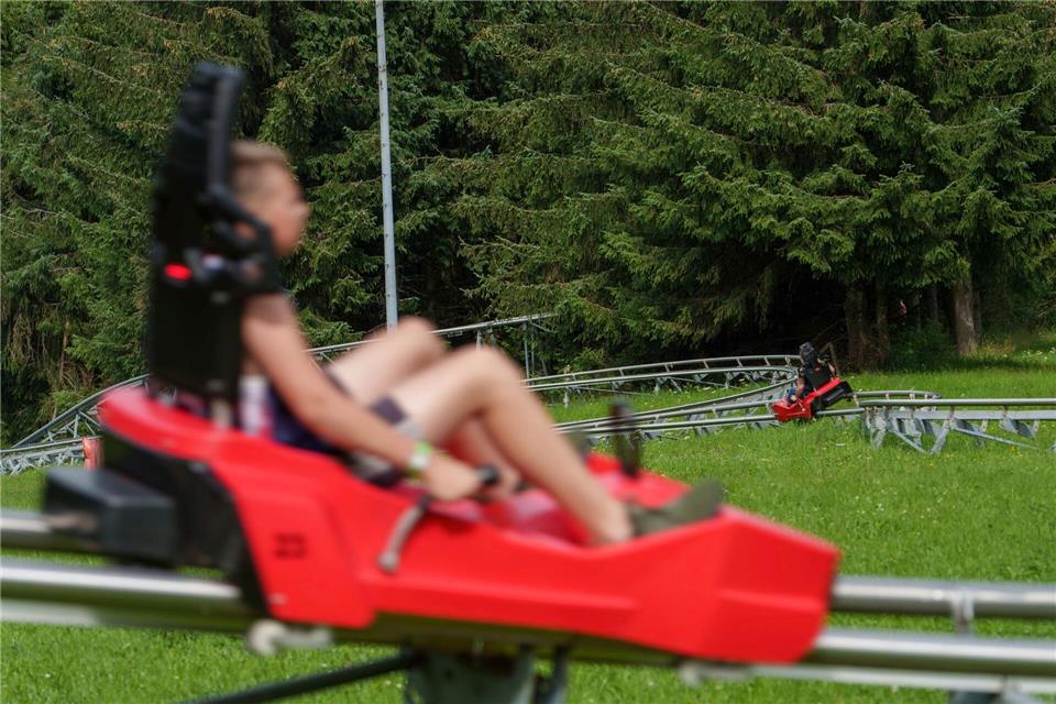 Den frischen Fahrtwind gibt es beim Rodeln im Sommer gratis dazu. (Archivbild)Andreas Arnold/dpa