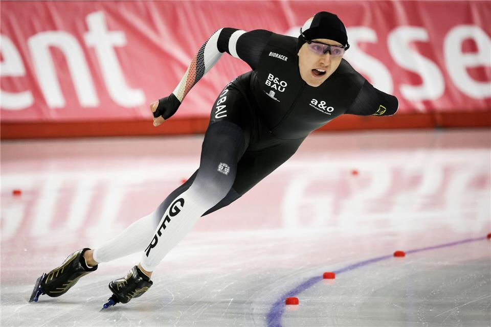 Der 18-jährige Finn Sonnekalb läuft auch in Heerenveen aufs Podium. (Archivbild)Jeff McIntosh/The Canadian Press/AP/dpa