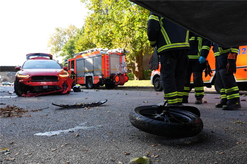 Der 19-jährige Motorradfahrer wurde schwer verletzt.Marcus Brandt/dpa