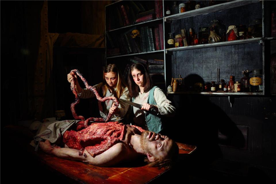 Der 40 Kilogramm schweren Pestleiche wurde ein halbes Kilo neue Haare eingesetzt und das Herz sowie der Darm erneuert.Gregor Fischer/dpa