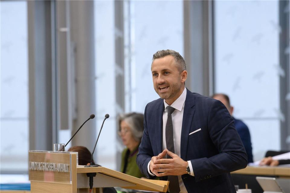 Der AfD-Fraktionschef und Spitzenkandidat für die Landtagswahl Ulrich Siegmund kritisiert die von den anderen Parteien im Parlament vertretenen Parteien zu Reformen mit Blick auf das Landesverfassungsgericht. Klaus-Dietmar Gabbert/dpa