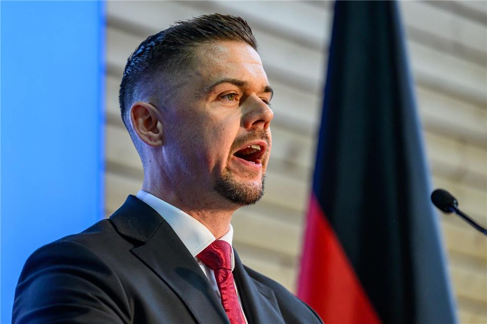 Der AfD-Politiker Hannes Gnauck hat bei der Bundestagswahl den Wahlkreis in der Uckermark gewonnen (Archivbild).Patrick Pleul/dpa