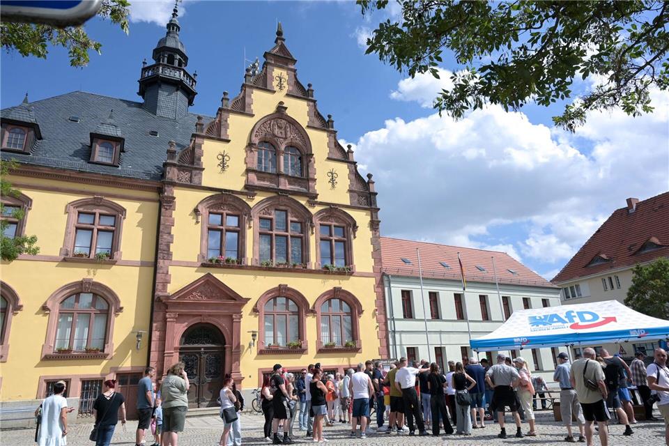 Der AfD-Spitzenkandidat Ulrich Siegmund besuchte auf seiner Wahlkampftour am Freitag Egeln. (Archivbild)Heiko Rebsch/dpa
