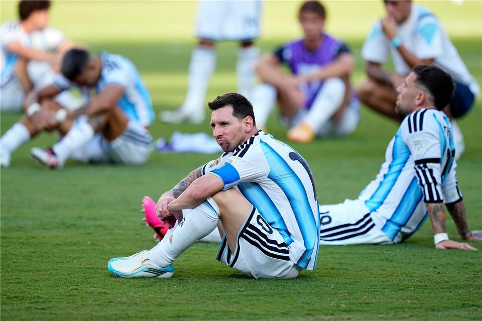 Der Argentinier Lionel Messi reagiert nach dem Spiel. Ashley Landis/AP/dpa