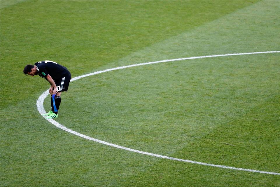 Der Auftritt 2018 von Messi mit Argentinien bei der WM in Russland war der Tiefpunkt. (Archivbild)Rebecca Blackwell/AP/dpa