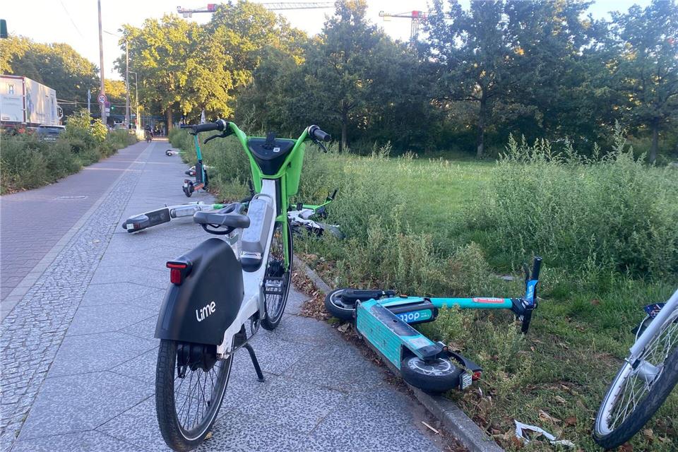 Der Blindenverband klagt gegen das Land Berlin wegen herumstehender E-Scooter. (Symbolbild)Anja Mia Neumann/dpa