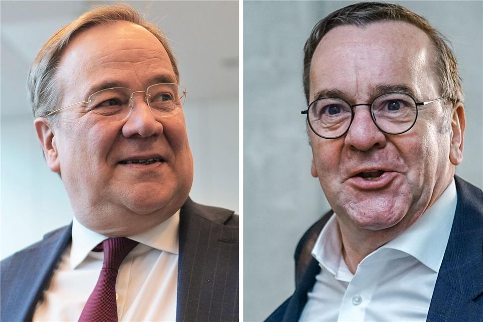 Der CDU-Politiker Armin Laschet wird nach eigenen Angaben immer wieder mal mit dem gleichaltrigen Verteidigungsminister Boris Pistorius (SPD) verwechselt. (Fotos Archiv) Michael Kappeler, Kay Nietfeld/dpa