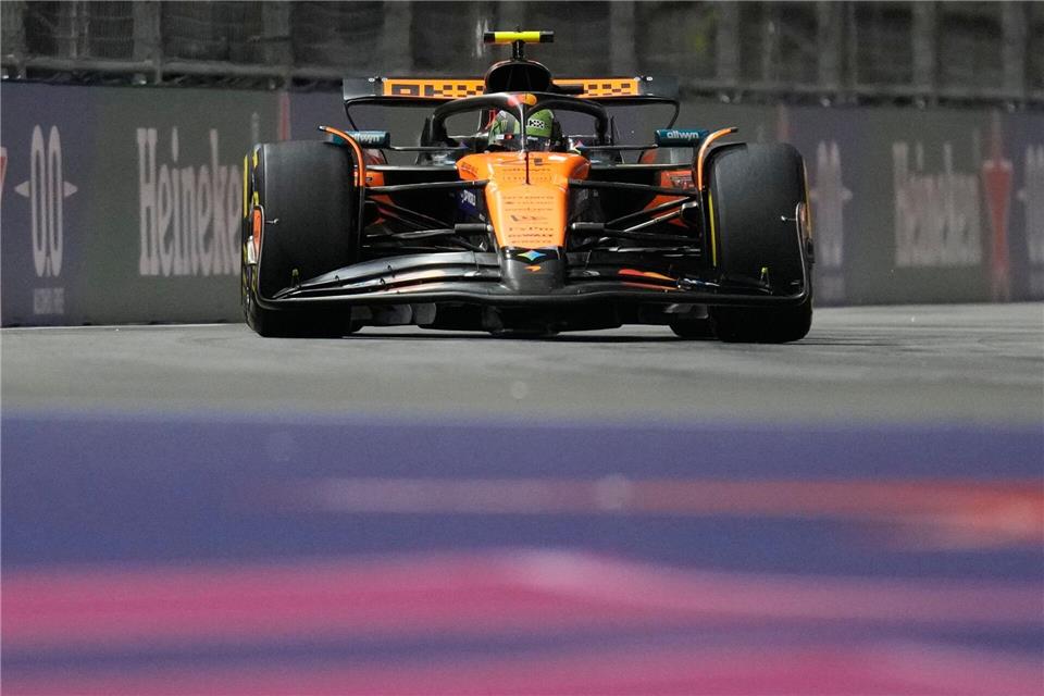 Der Dienstwagen kostete Norris alle Punkte für Rang zwei in Las Vegas.John Locher/AP/dpa