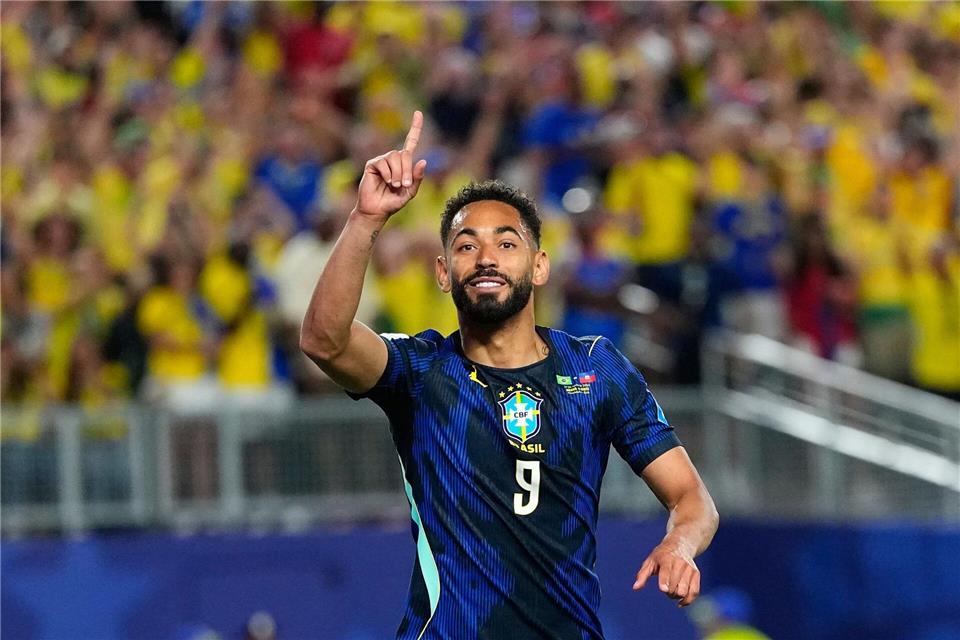 Der Ex-Herthaner Cunha traf doppelt für Brasilien.Petr David Josek/AP/dpa