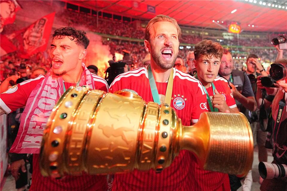 Der FC Bayern will den Weg mit Harry Kane fortsetzen.Michael Kappeler/dpa