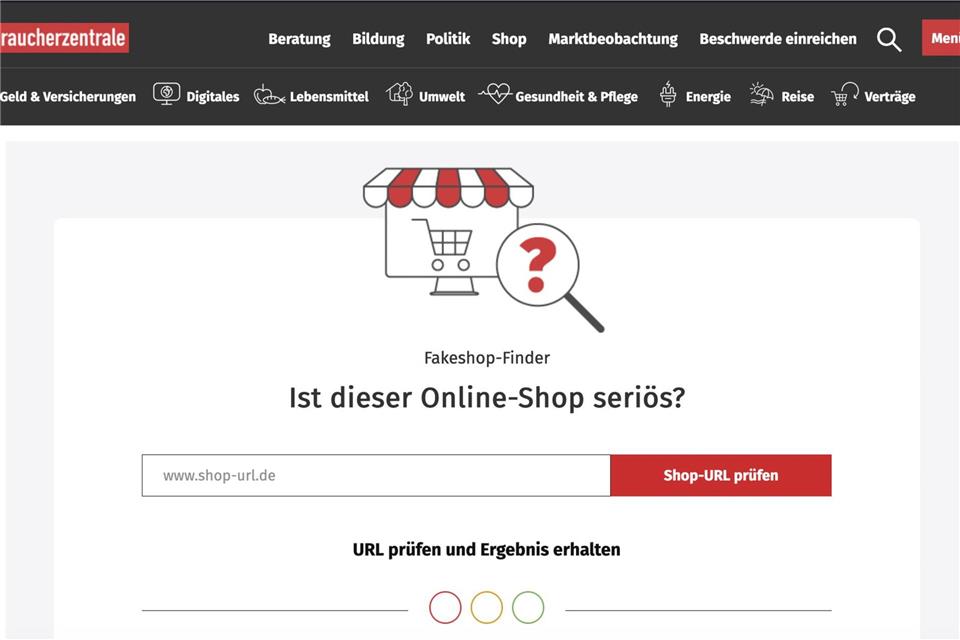 Der Fakeshop-Finder hilft, betrügerische Online-Shops frühzeitig zu erkennen. (Symbolbild) www.fakeshop-finder.nrw/dpa-tmn