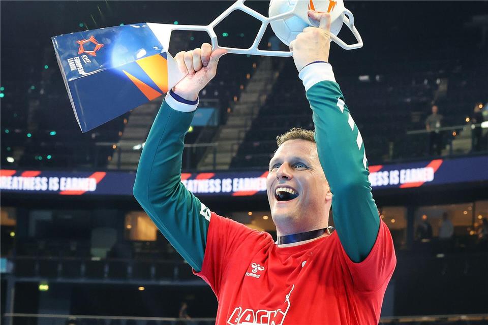 Der Flensburger Torhüter Kevin Möller war der wertvollste Spieler des Final Four im vergangenen Jahr. (Archivbild)Christian Charisius/dpa
