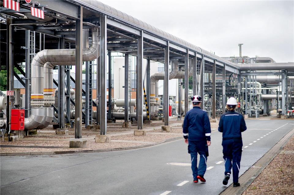 Der Gasspeicher Rehden in Niedersachsen - auch diese Anlage ist derzeit nicht allzu voll. (Archivbild)Hauke-Christian Dittrich/dpa