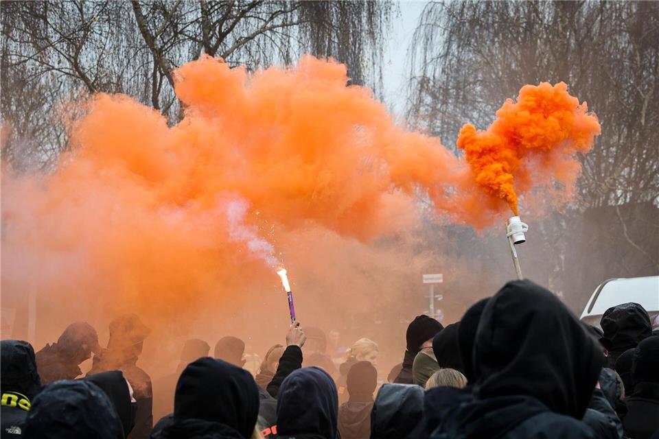 Der Großeinsatz simulierte mehrere Szenarien in der Kieler Innenstadt.Christian Charisius/dpa