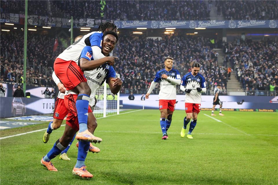 Der HSV ging durch Sambi Lokonga in Führung.Christian Charisius/dpa