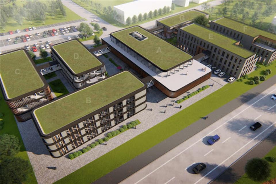 Der Innovations- und Dienstleistungspark Münsterland, wenn alle Gebäude fertiggestellt sind. Das Projekt hat sich durch die positive Resonanz zu einer Erfolgsgeschichte entwickelt.