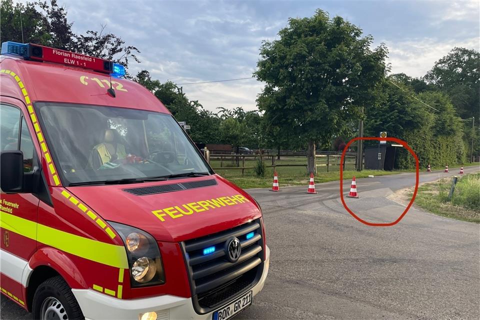 Der Kanister (im roten Kreis markiert) lag an der Kreuzung Vennekenweg und Entenschlatt.