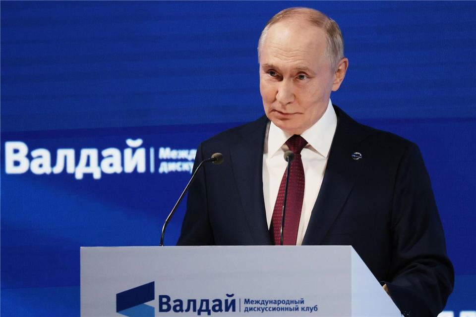 Der Kremlchef erläuterte vor Außenpolitikexperten mehrere Stunden lang seine Sicht auf die Welt.Mikhail Metzel/Pool Sputnik Kremlin/AP/dpa
