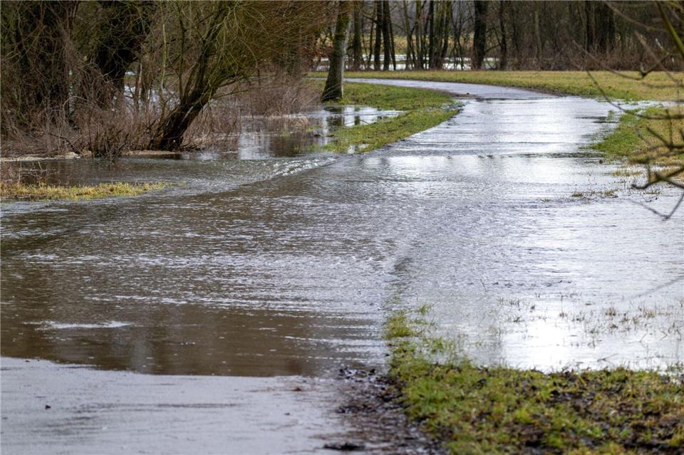 Der Main ist nach Regen und Tauwetter über die Ufer getreten.Pia Bayer/dpa