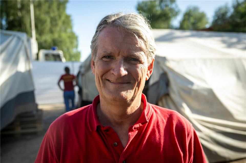 Der Mediziner Gernot Rücker und sein Team kümmerten sich um Besucher des Fusion-Festivals.Philip Dulian/dpa