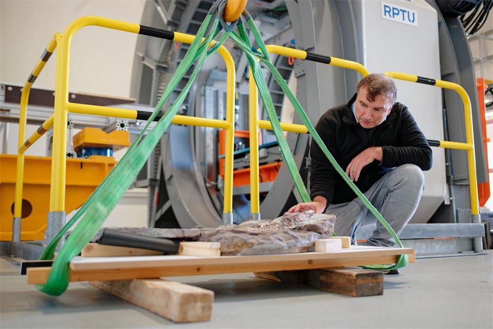 Der Paläontologe Sebastian Voigt will die Fossilien wissenschaftlich beschreiben und benennen.Uwe Anspach/dpa